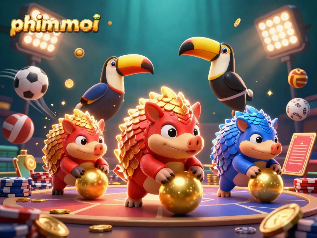 Xem phimmoi showcases a vibrant scene of playful pangolins engaging in a thrilling poker game.