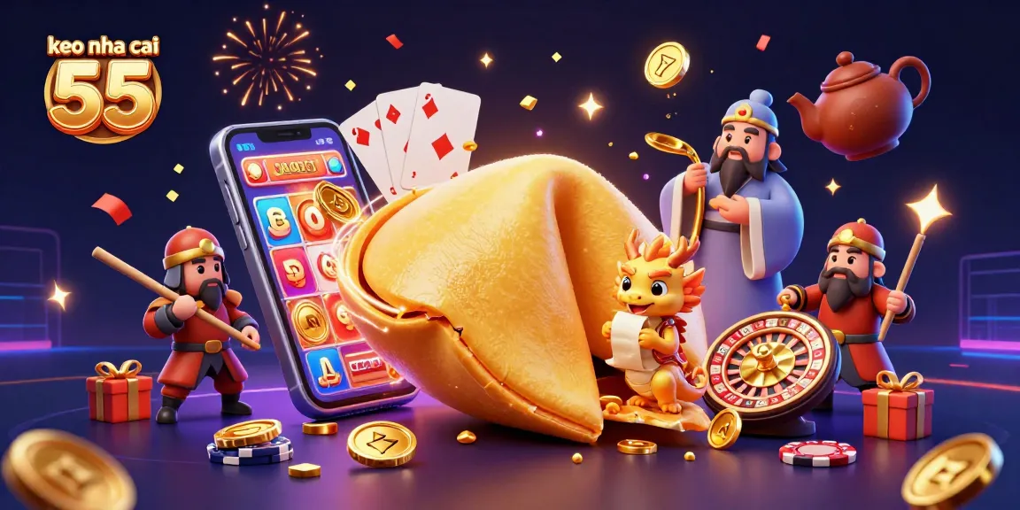 Engage with keo nha cai 55 through an enchanting 3D casino scene filled with fortune and excitement.